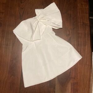 Bardot White Mini Dress with Signature Bow